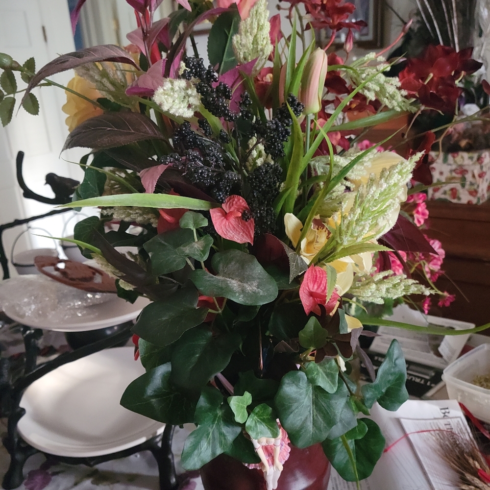 Faux floral arrangement